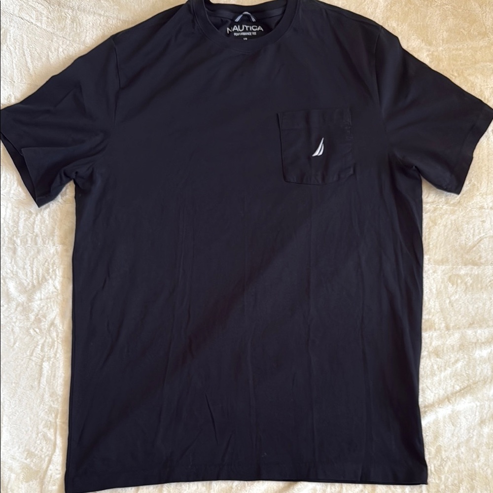 Nautica Black Short Sleeve Tee Classic Design